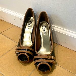 Candie’s Black and Beige Heels